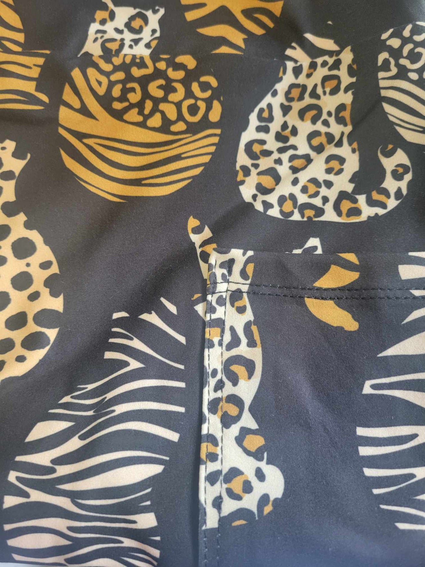 Animal print cat Capris with Pockets