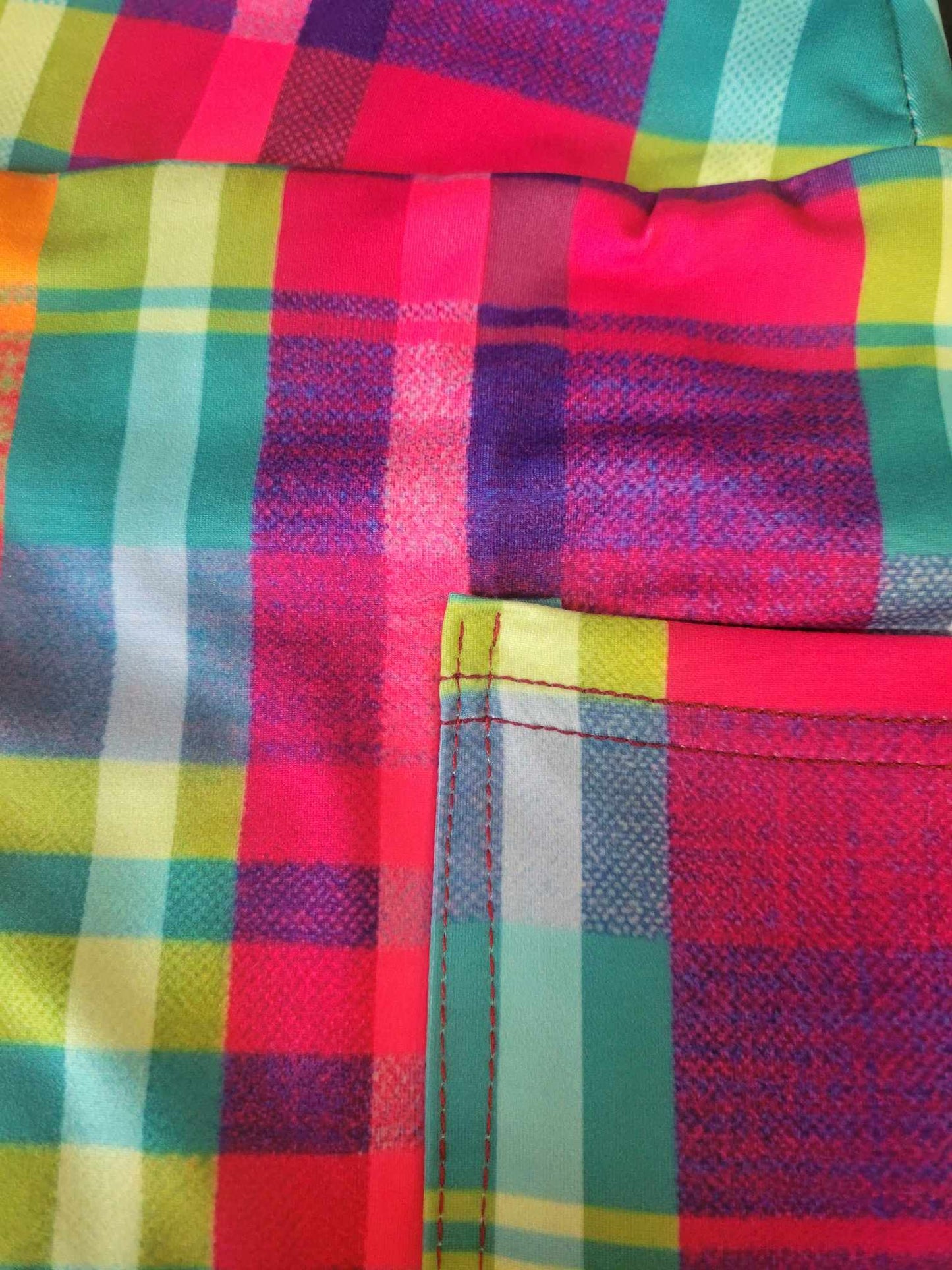 Summer plaid Leggings with Pockets