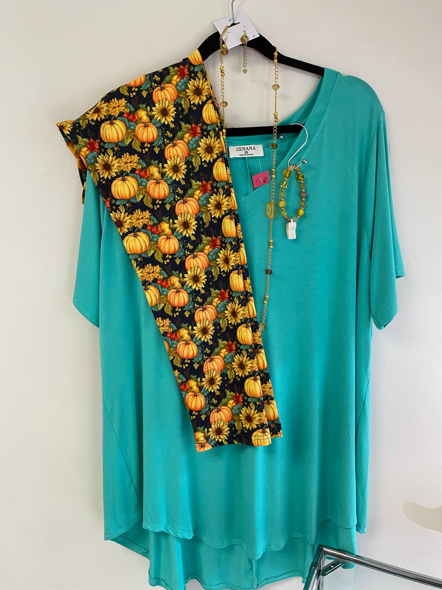 Fall floral and pumpkin Leggings with Pockets