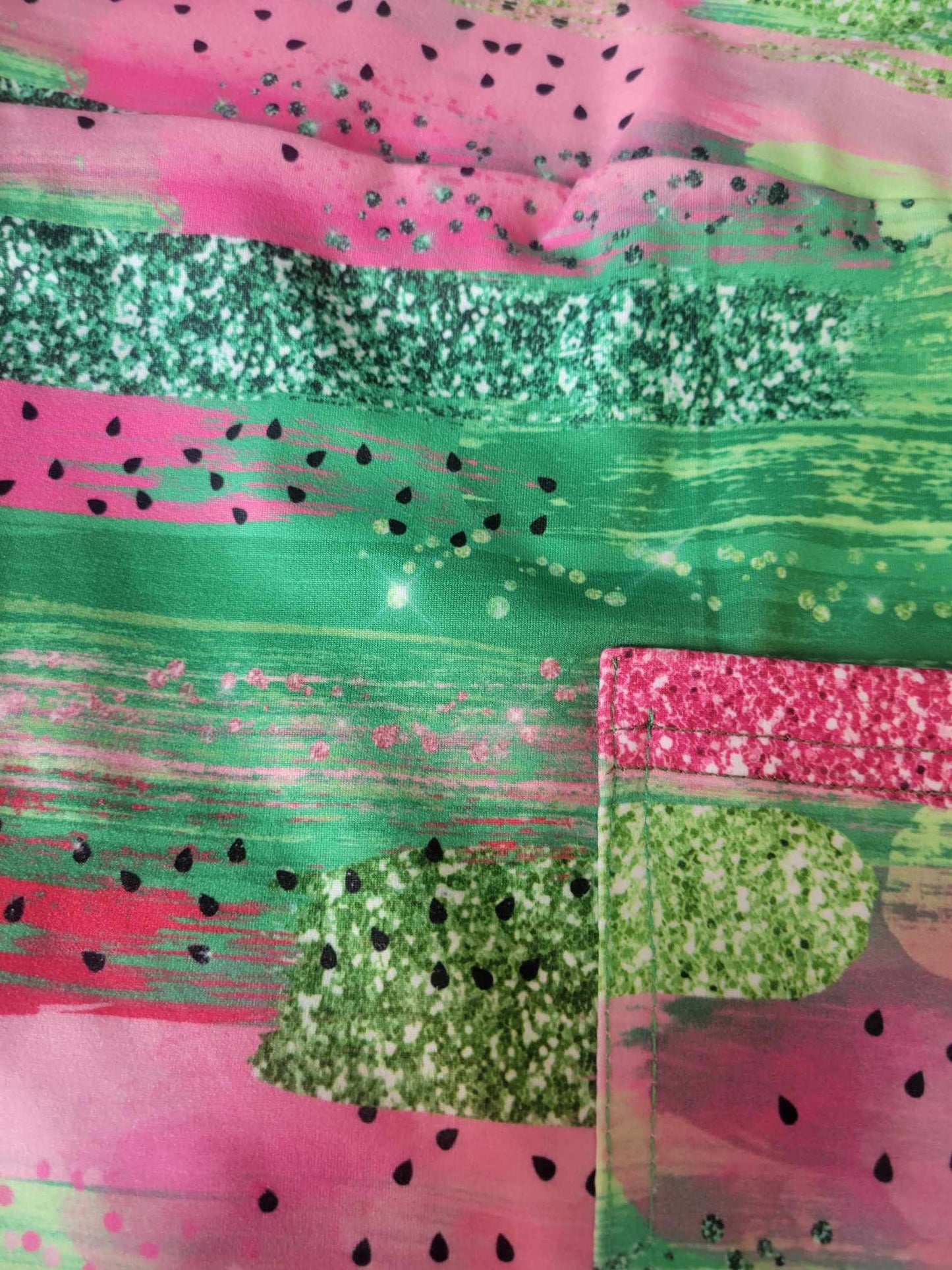 Green and pink Capris with Pockets