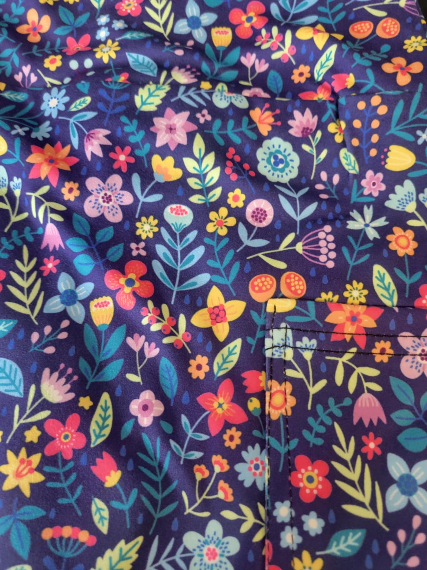 Colorful small flower Leggings with Pockets