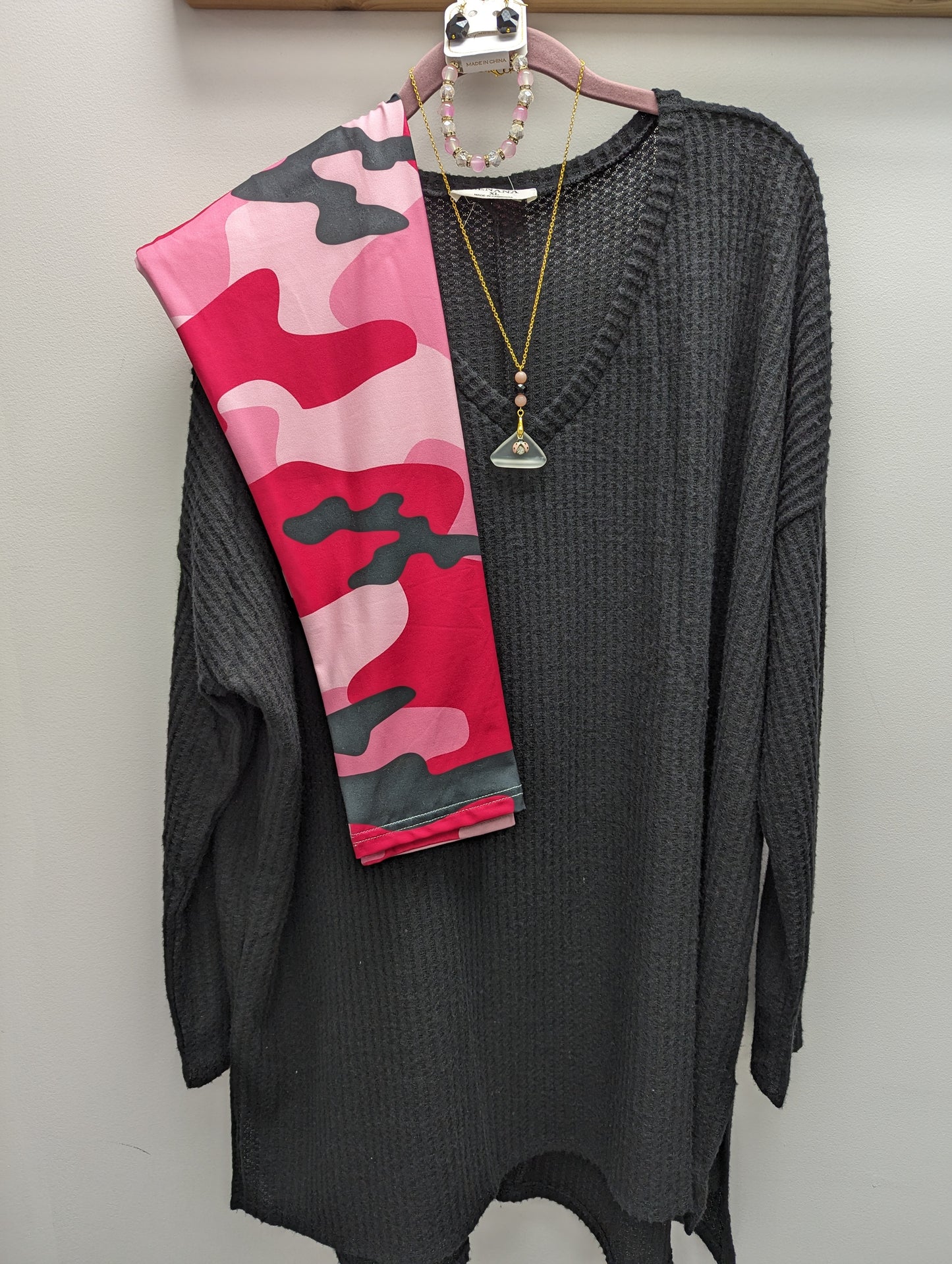 Pink camo Leggings with Pockets