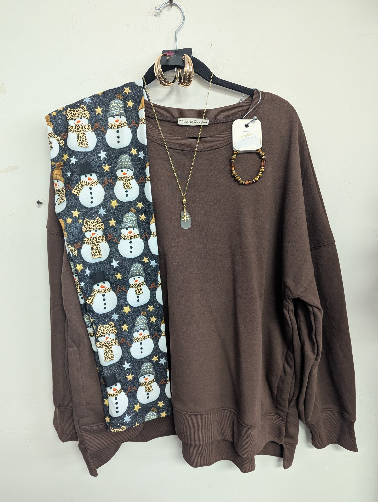 Animal print snowmen Leggings with Pockets