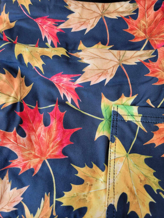 Colorful fall leaves Leggings with Pockets - Simply Scarves And Such