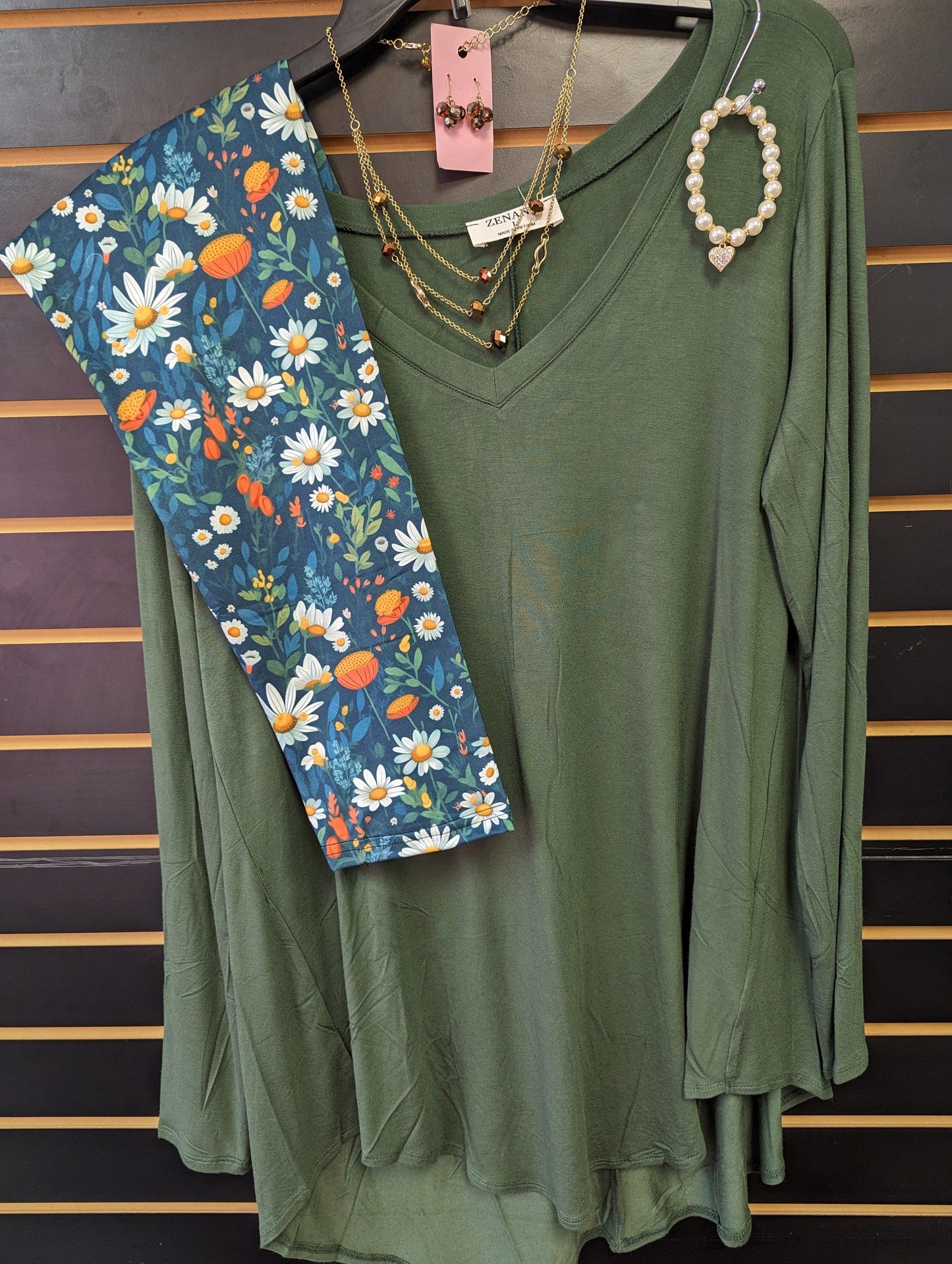 Dark teal, white and orange Leggings with Pockets - Simply Scarves And Such