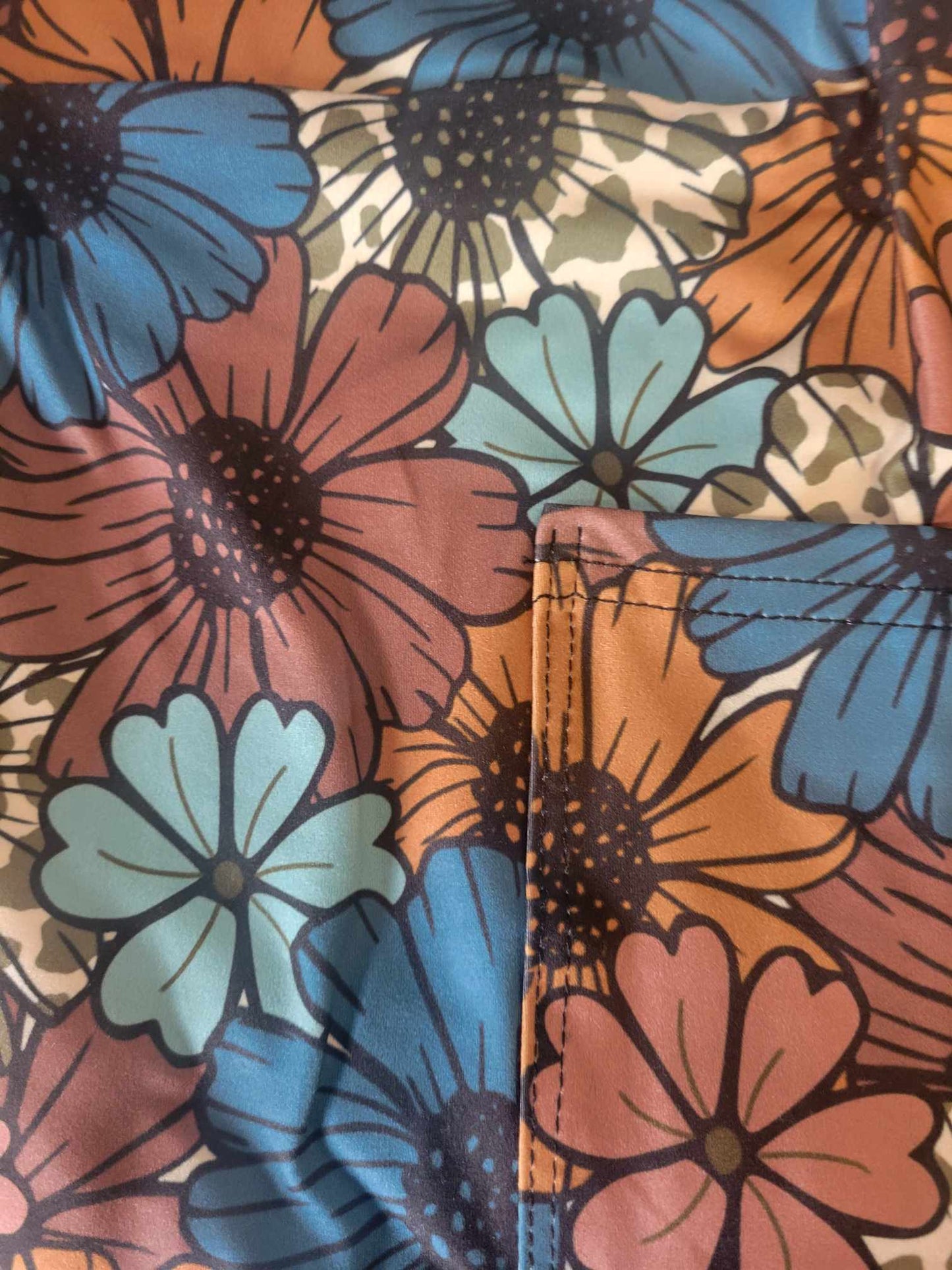 Multi-colored floral animal print Capris with Pockets