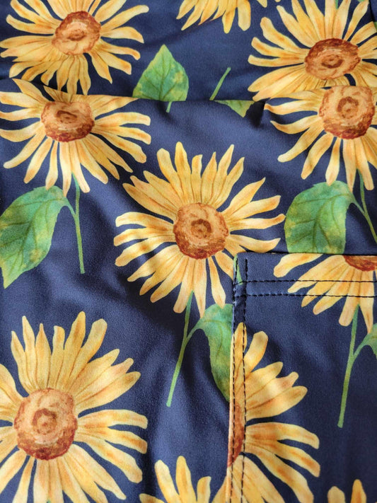 Sunflower Leggings with Pockets - Simply Scarves And Such