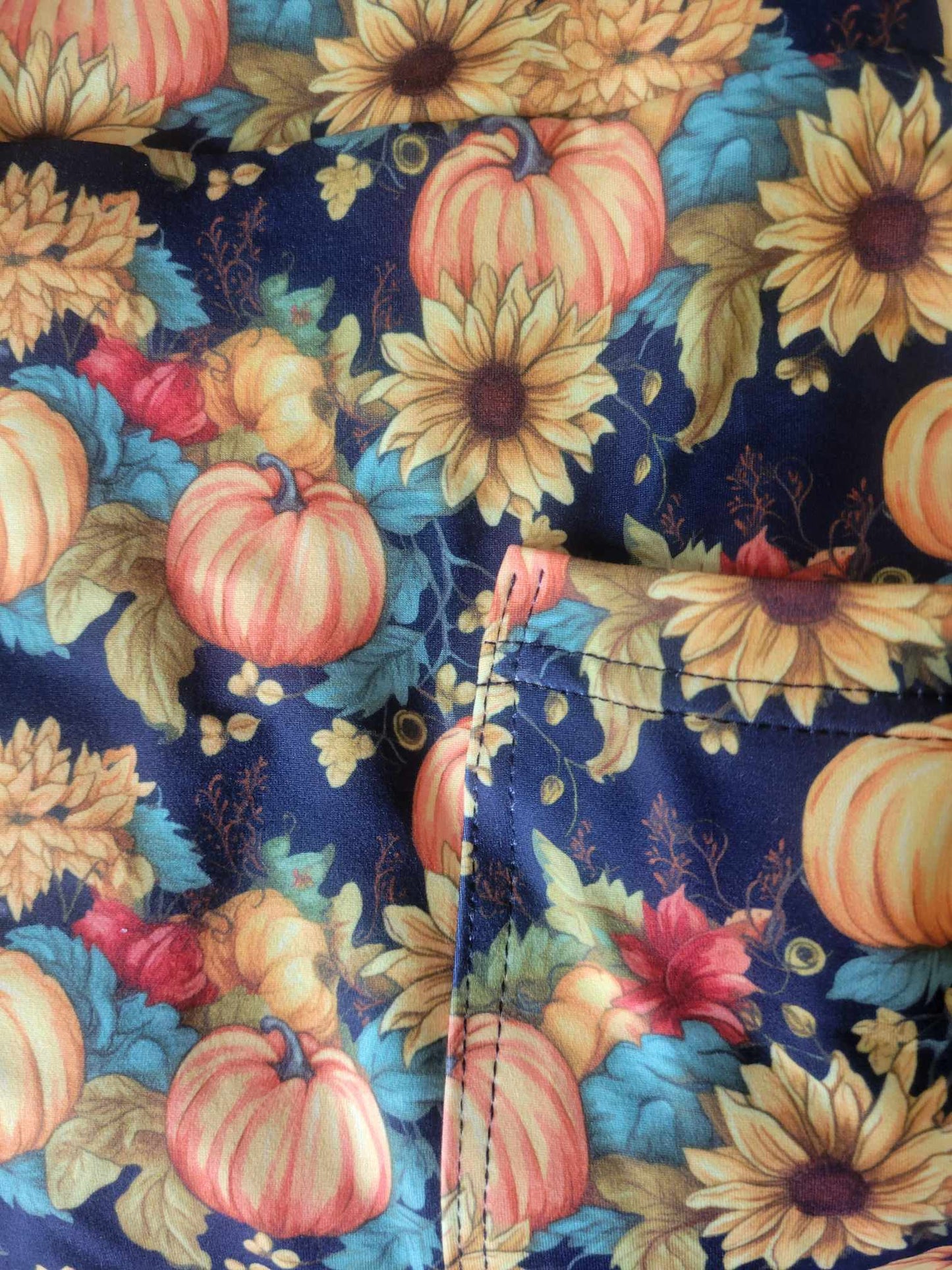 Fall floral and pumpkin Leggings with Pockets