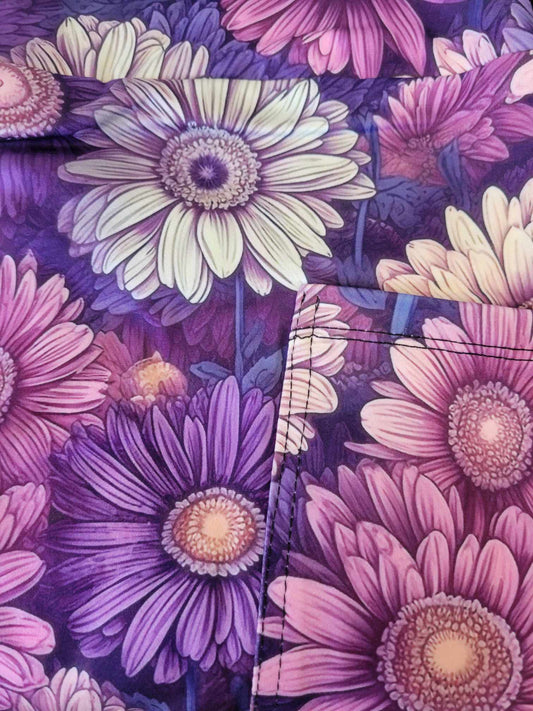 Purple floral Leggings with Pockets