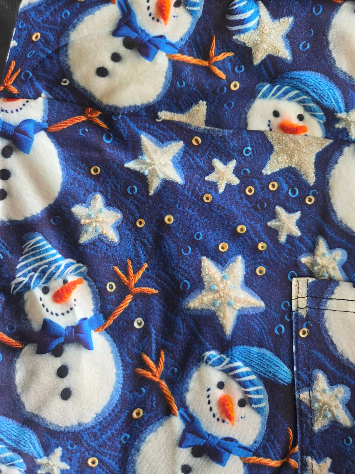 Blue snowmen Leggings with Pockets