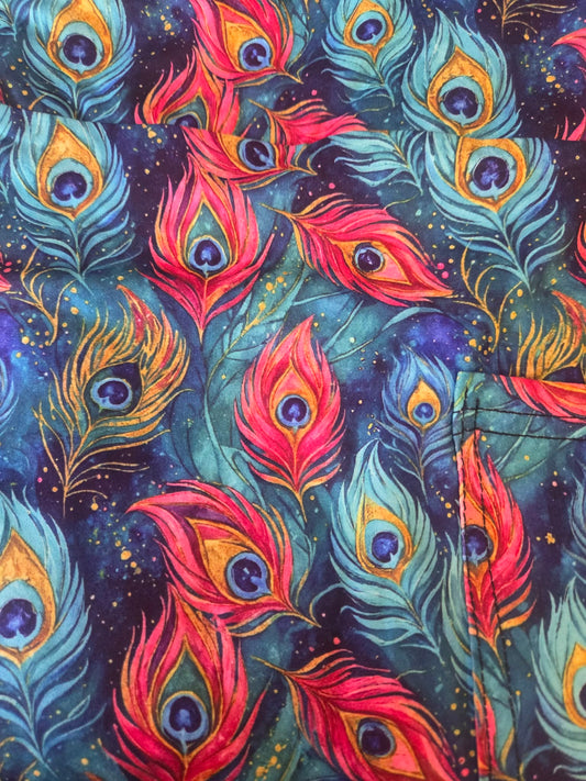 Peacock feathers Capris with Pockets