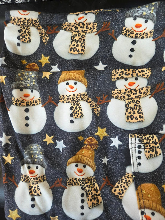 Animal print snowmen Leggings with Pockets
