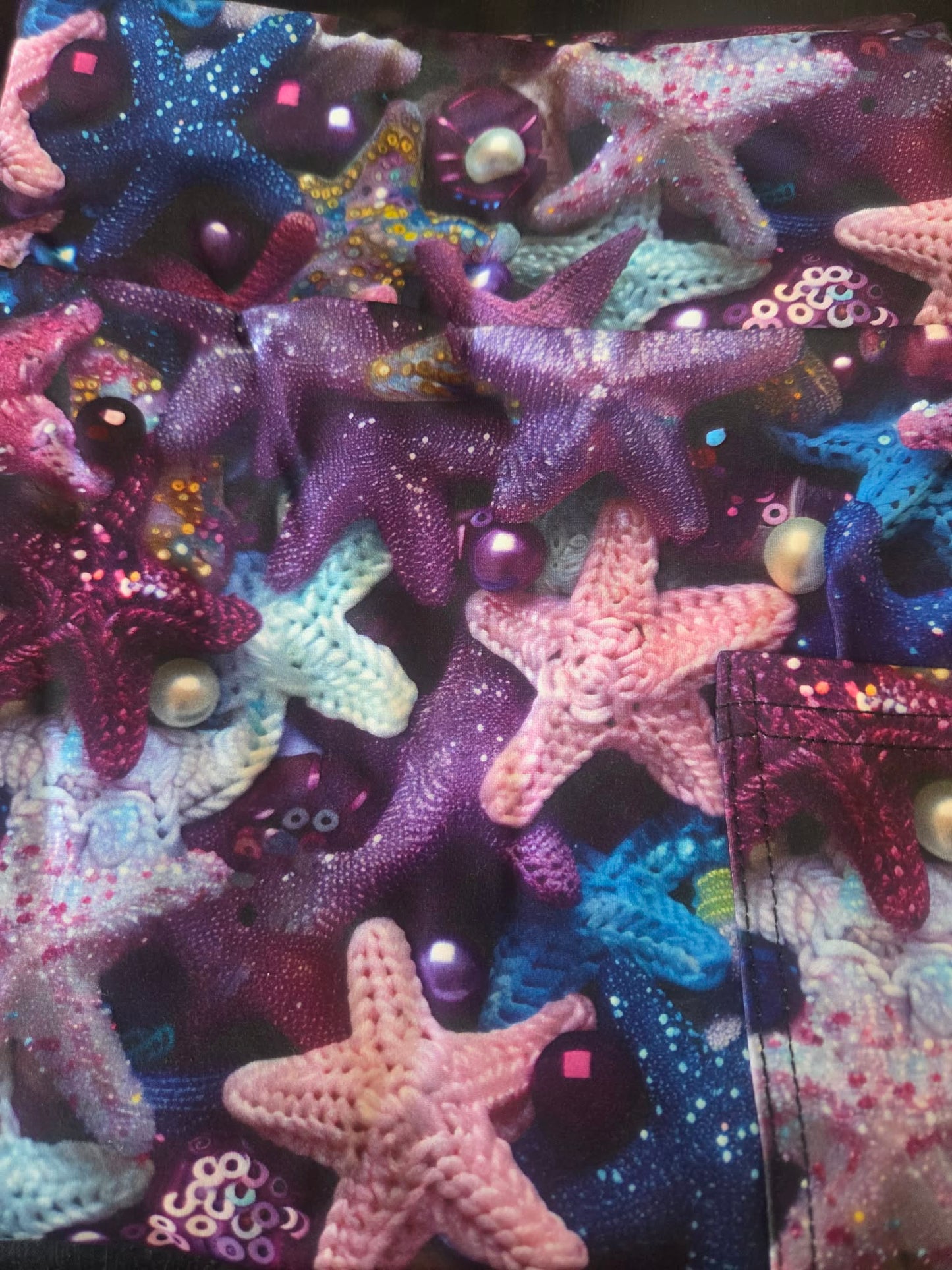 Colorful starfish Capris with Pockets