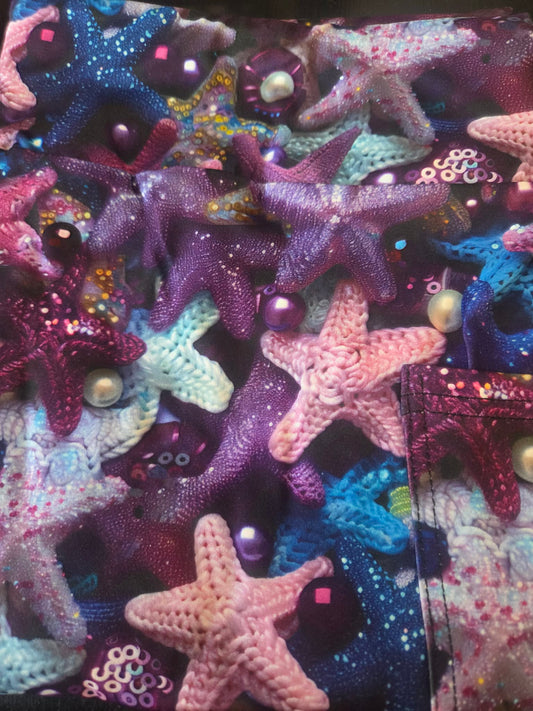Colorful starfish Capris with Pockets
