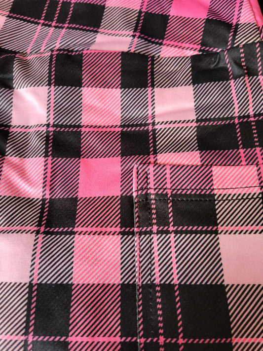 Pink plaid Leggings with Pockets